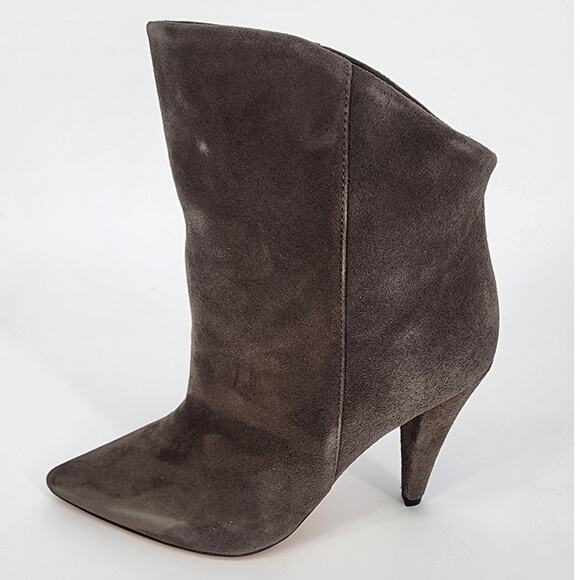 IRO Gray Suede Pointy Toe High-Low Booties Women's Size 36 (US 5.5) - Picture 2 of 15